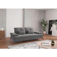 2,5-SITZER Flachgewebe Grau  - Schwarz/Grau, KONVENTIONELL, Textil/Metall (202/90/122cm) - Sit & More