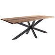 ESSTISCH in Holz, Metall 200/100/76 cm  - Schwarz/Akaziefarben, LIFESTYLE, Holz/Metall (200/100/76cm) - Landscape