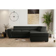 ECKSOFA Anthrazit Flachgewebe Schlaffunktion, Rücken echt, Kopfteilverstellung, Liegefläche im Originalstoff  - Anthrazit/Schwarz, KONVENTIONELL, Kunststoff/Textil (266/220cm) - Carryhome