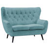 2-SITZER-SOFA Cord Türkis  - Türkis/Schwarz, Design, Holz/Textil (137/101/95cm) - Stylife
