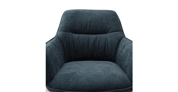 ARMLEHNSTUHL in Eisen Webstoff - Blau/Schwarz, Design, Textil/Metall (61.5/83.5/63cm) - Novel