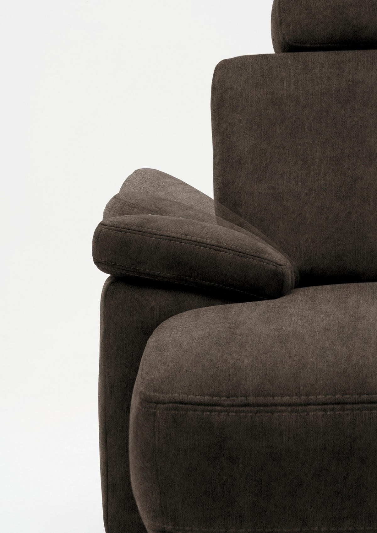 WOHNLANDSCHAFT in Velours Dunkelbraun  - Eichefarben/Dunkelbraun, Konventionell, Holz/Textil (235/316/167cm) - Beldomo System