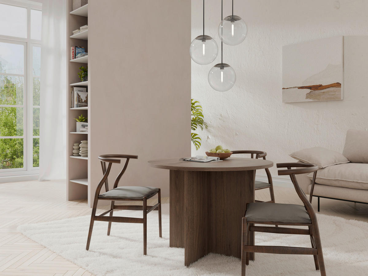 ESSTISCH in Holzwerkstoff 100/100/76 cm  - Nussbaumfarben, Design, Holzwerkstoff (100/100/76cm) - Lomoco