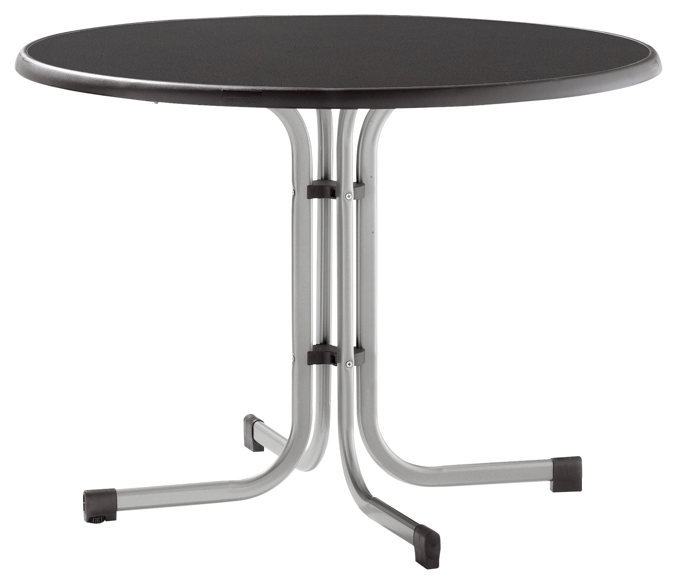 GARTENTISCH Holzwerkstoff Graphitfarben rund  - Graphitfarben, MODERN, Holzwerkstoff/Metall (100/100/72cm) - Sieger