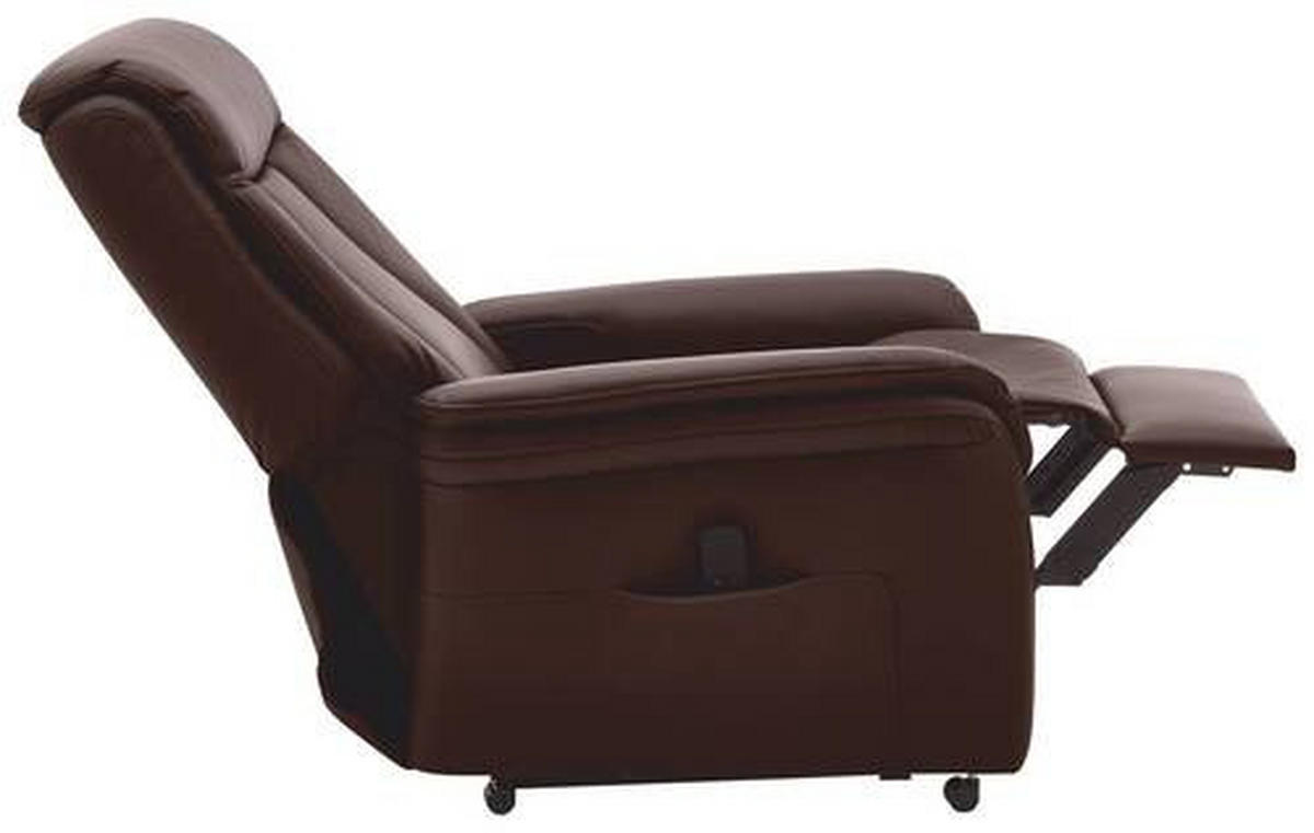 FERNSEHSESSEL in Dunkelbraun  - Dunkelbraun, Konventionell, Leder/Kunststoff (74/107/84cm) - Valdera