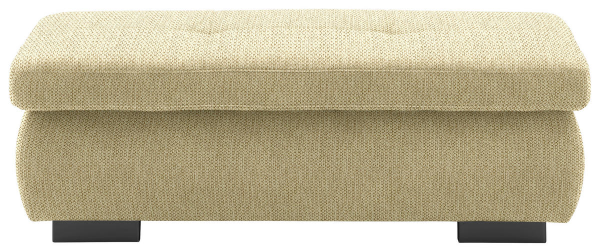 HOCKER in Textil Honig  - Schwarz/Honig, Design, Textil/Metall (138/44/67cm) - Beldomo Style