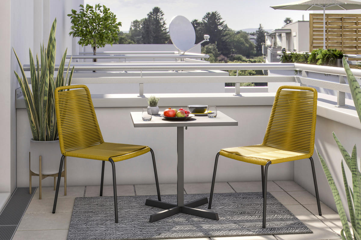 GARTENSTUHL - Senfgelb/Schwarz, LIFESTYLE, Kunststoff/Metall (56/62/85,5cm) - Ambia Garden