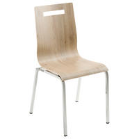 BESUCHERSTUHL  in Eichefarben  - Chromfarben/Eichefarben, Basics, Holz/Metall (48/87/55cm) - MID.YOU