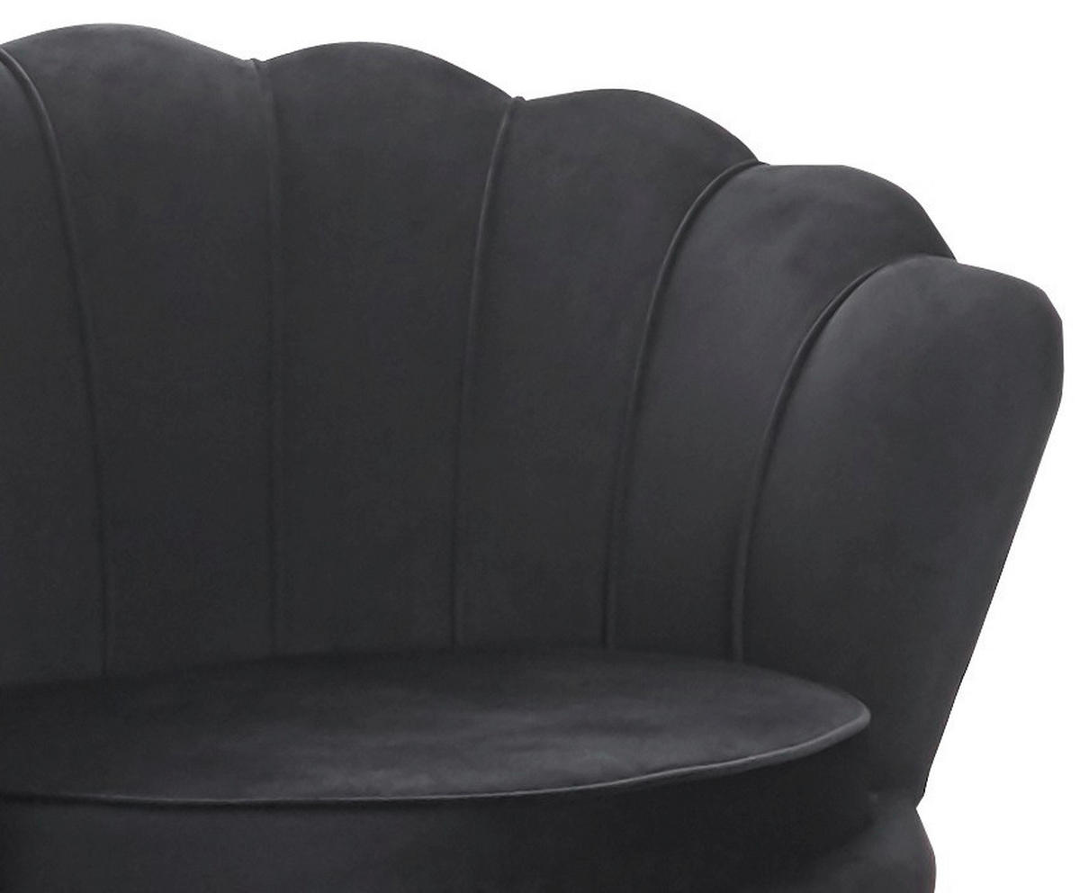 SESSEL in Samt Schwarz  - Goldfarben/Schwarz, MODERN, Textil/Metall (76/78/76cm) - Livetastic
