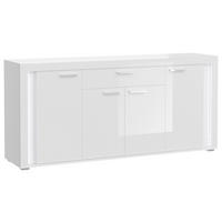 ŠIROKÁ KOMODA, biela s vysokým leskom, 182/84/42 cm - biela s vysokým leskom/strieborná, Design, kompozitné drevo/plast (182/84/42cm) - MID.YOU