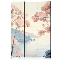 PARAVENT - Pastellblau/Koralle, Basics, Textil (135/172/3cm) - artgeist
