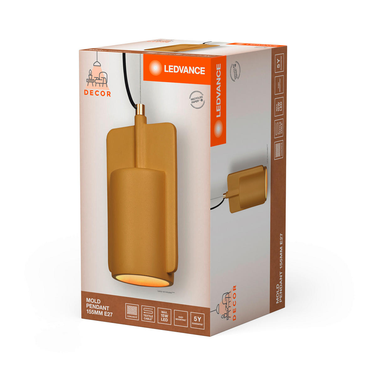 PENDELLEUCHTE 15,5/150 cm  - Goldfarben, Natur, Stein (15,5/150cm) - Ledvance