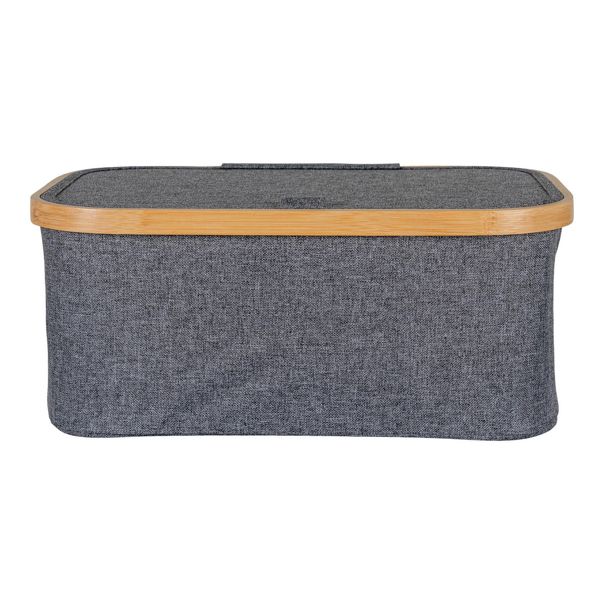 AUFBEWAHRUNGSBOX     - Dunkelgrau/Naturfarben, Basics, Holz/Textil (38/16/26cm)