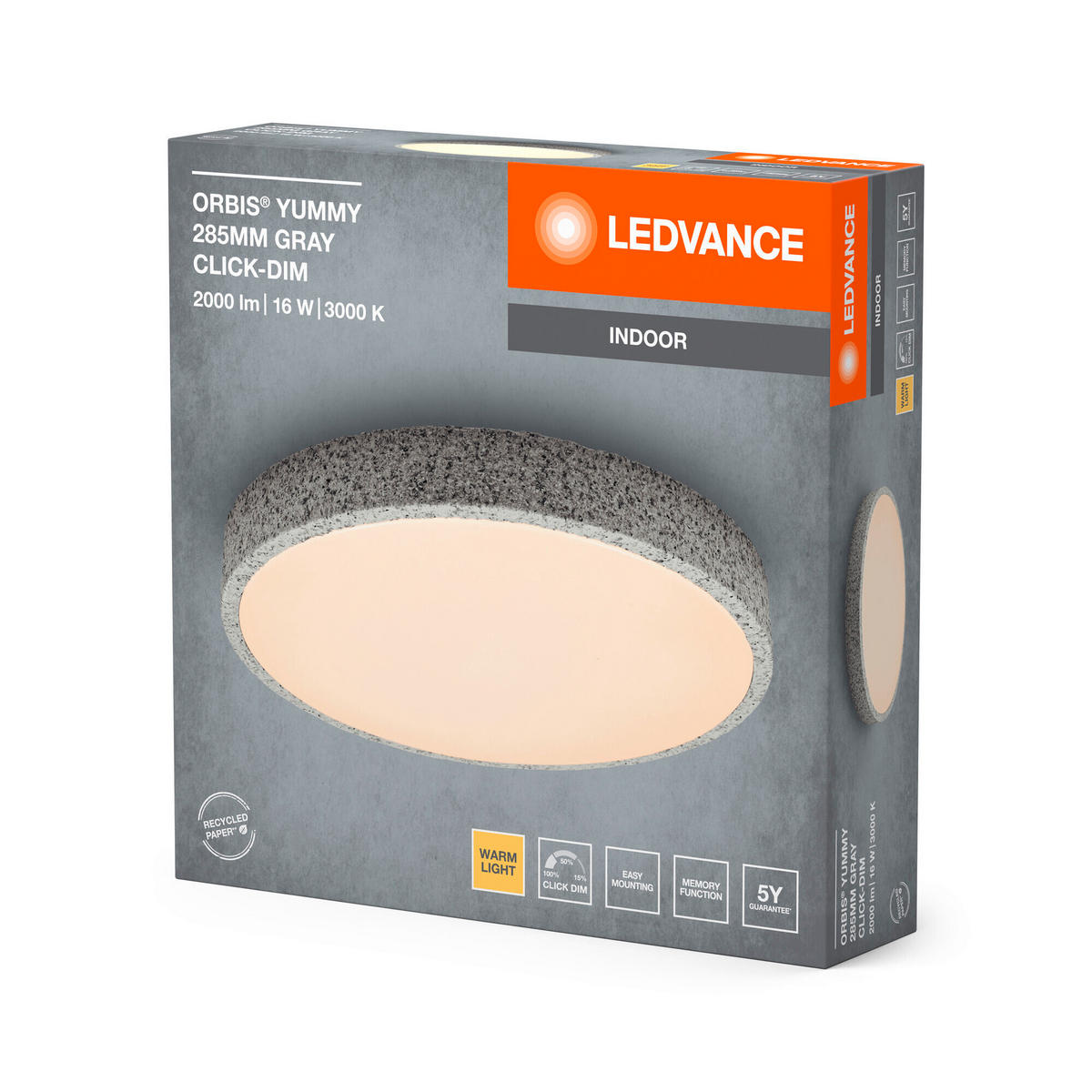 LED-DECKENLEUCHTE 28,5/6,5 cm   - KONVENTIONELL, Metall (28,5/6,5cm) - Ledvance