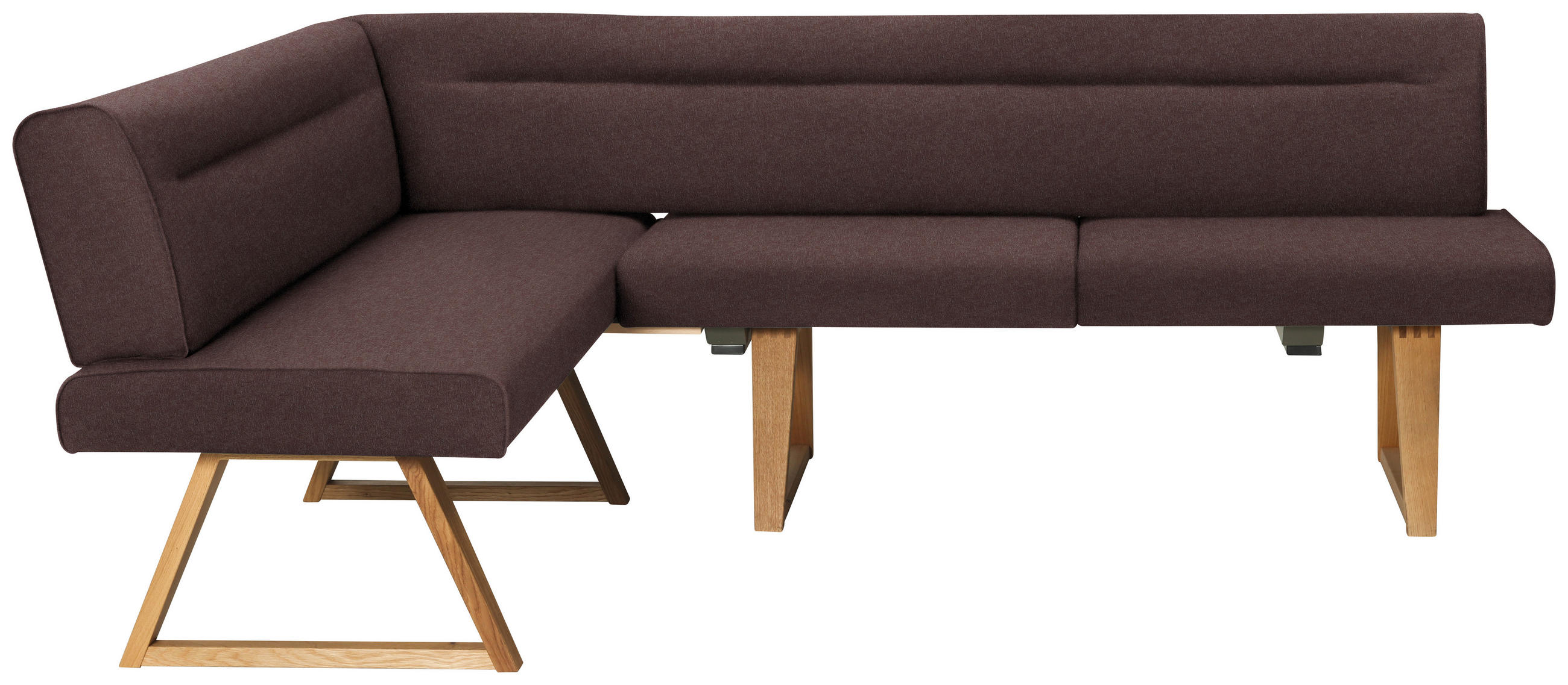 ECKBANK Holz, Textil Eichefarben, Dunkelbraun  - Eichefarben/Dunkelbraun, Konventionell, Holz/Textil (170/230cm) - Moderano