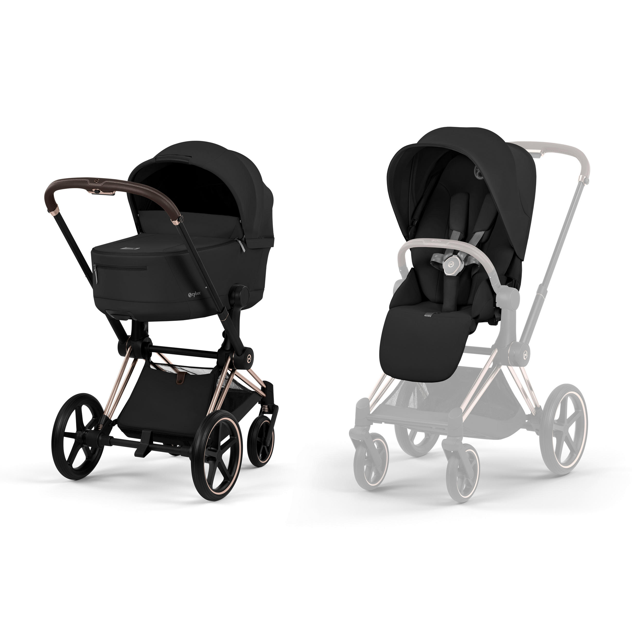 KOMBIKINDERWAGEN PRIAM Comfort  - Roségold/Schwarz, Basics, Kunststoff/Textil (92/60/109cm) - cybex PLATINUM
