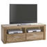 TV-ELEMENT Wildeiche furniert, massiv Eichefarben - Chromfarben/Eichefarben, LIFESTYLE, Holz/Holzwerkstoff (135/51/40cm) - Carryhome