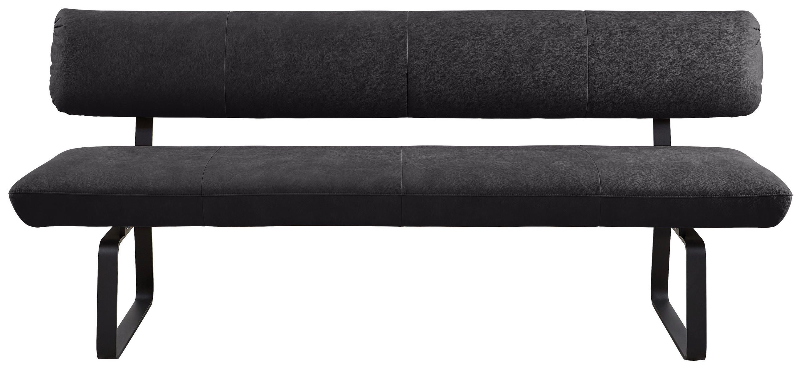SITZBANK 200/88/68 cm Anthrazit, Schwarz  - Anthrazit/Schwarz, Design, Textil/Metall (200/88/68cm) - Venjakob