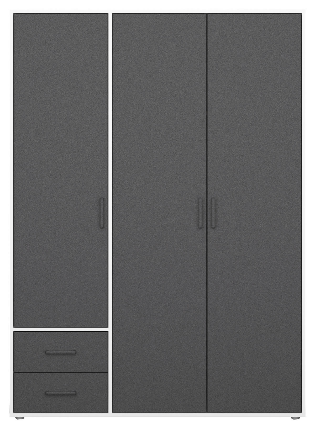 NYÍLÓAJTÓS SZEKRÉNY szürke, fehér  - fehér/szürke, Modern, műanyag/faalapú anyag (140/194/53cm) - Rauch Möbel
