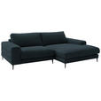 ECKSOFA  in Flachgewebe Petrol  253/177 cm  - Petrol/Schwarz, Design, Textil/Metall (253/177cm) - Dieter Knoll