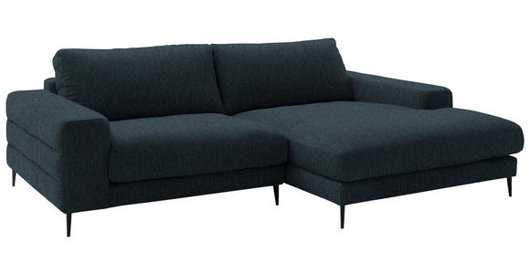 ECKSOFA  in Flachgewebe Petrol  253/177 cm  - Petrol/Schwarz, Design, Textil/Metall (253/177cm) - Dieter Knoll
