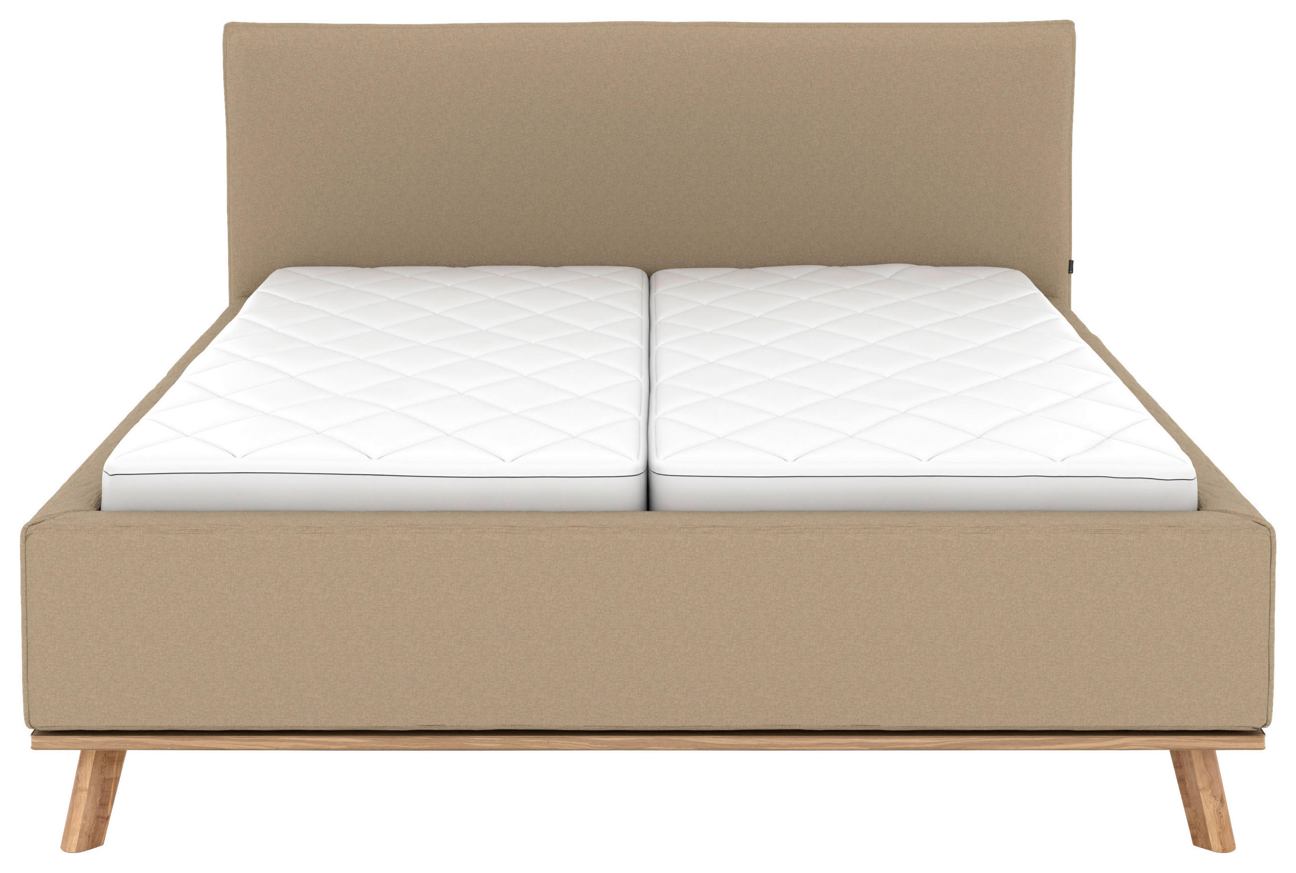 Thumbnail - Musterring Polsterbett, Beige, Textil, Birke, Buche,Esche, massiv, H2 + H3, Höhe ca. 20 cm, 160x200 cm, Reach, atmungsak...