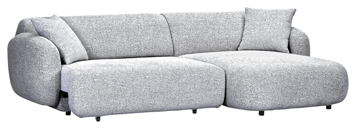 ECKSOFA Flachgewebe Schwarz, Weiss  - Weiss/Schwarz, Modern, Kunststoff/Textil (275/162cm) - Carryhome