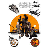 DEKOSTICKER Star Wars  - Gelb/Schwarz, LIFESTYLE, Kunststoff (50/70cm) - Disney