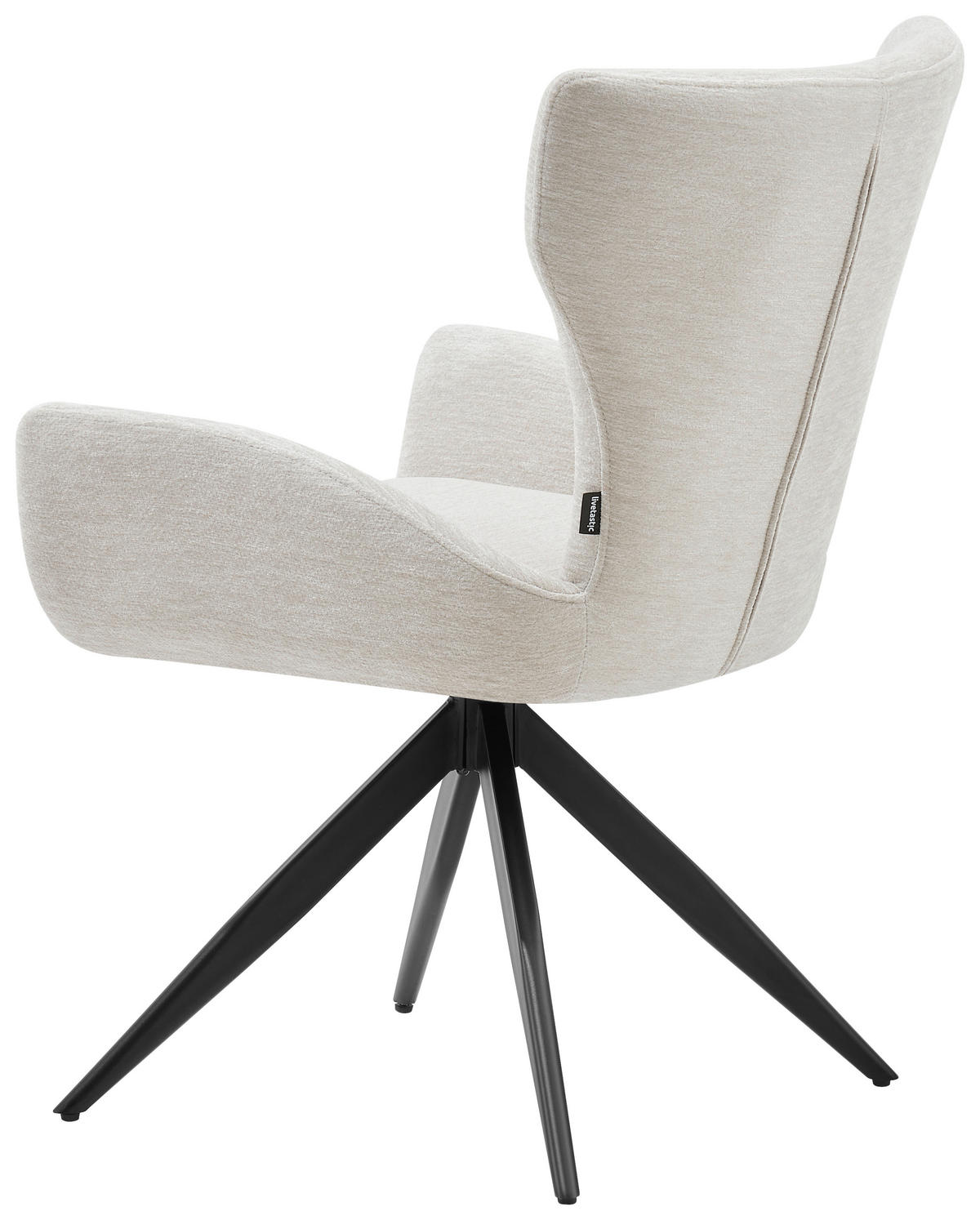 ARMLEHNSTUHL  Sitzfläche 360° drehbar Chenille  Schwarz, Beige  - Beige/Schwarz, MODERN, Holz/Textil (58/89/62,5cm) - Livetastic