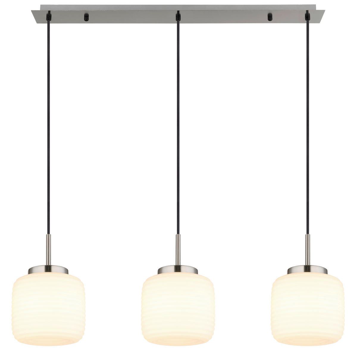 HÄNGELEUCHTE 24/130 cm  - Schwarz/Weiß, KONVENTIONELL, Glas/Textil (24/130cm) - Globo