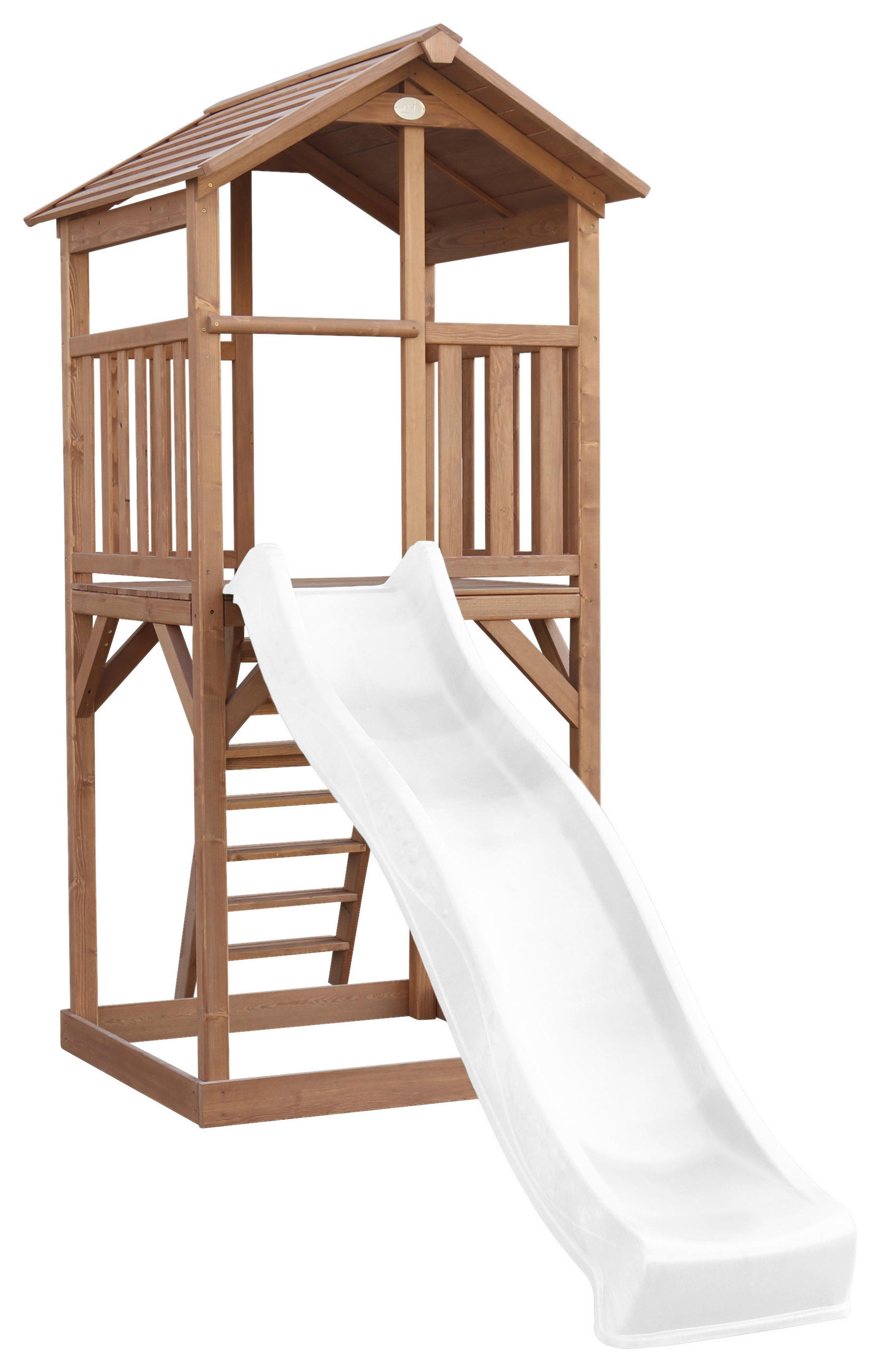 SPIELTURM 111,2/241,9/349 cm  - Weiss/Braun, Konventionell, Holz/Kunststoff (111,2/241,9/349cm)