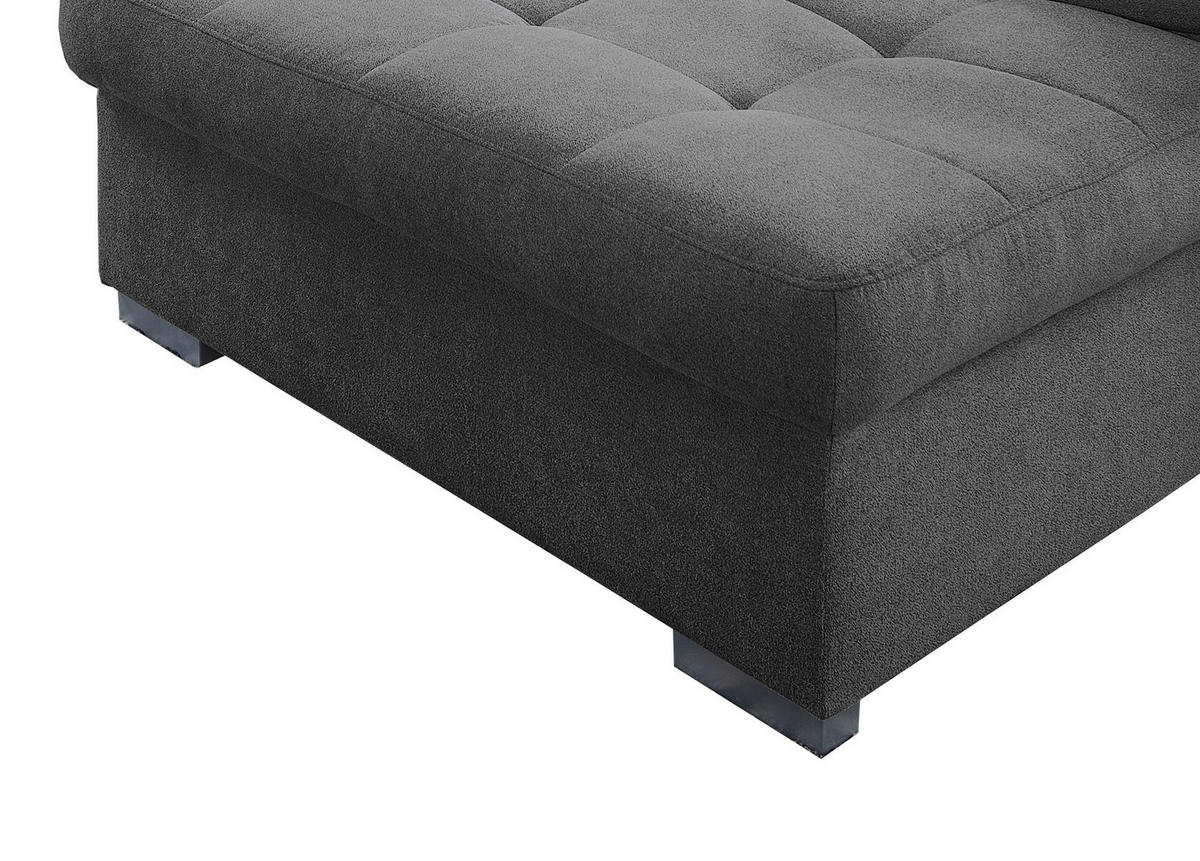 WOHNLANDSCHAFT in Mikrofaser Anthrazit  - Chromfarben/Anthrazit, Design, Kunststoff/Textil (212/330/169cm) - Livetastic