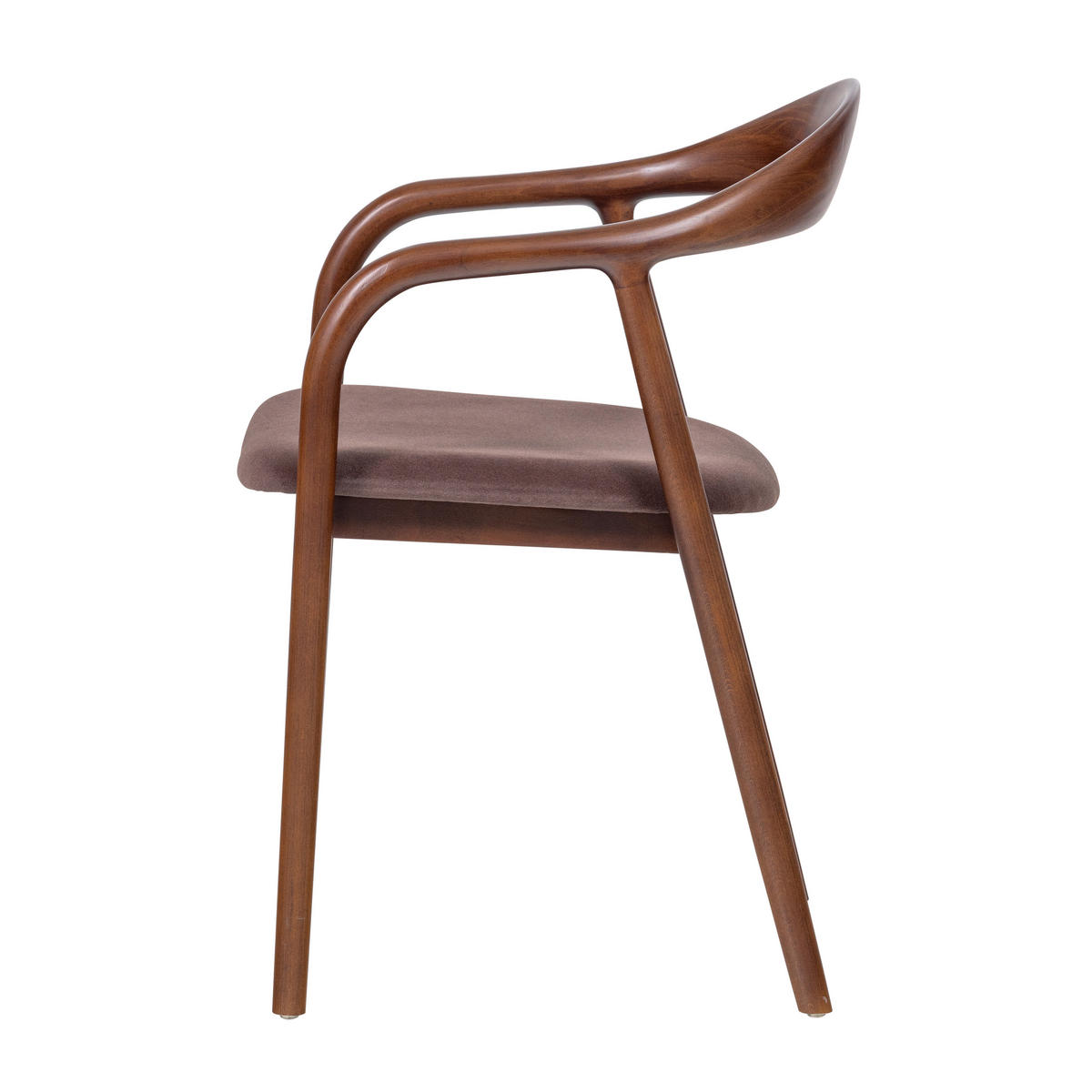 ARMLEHNSTUHL-SET 2 Stück  Samt  Braun  - Braun, MODERN, Holz/Textil (57/79/53cm) - Livetastic