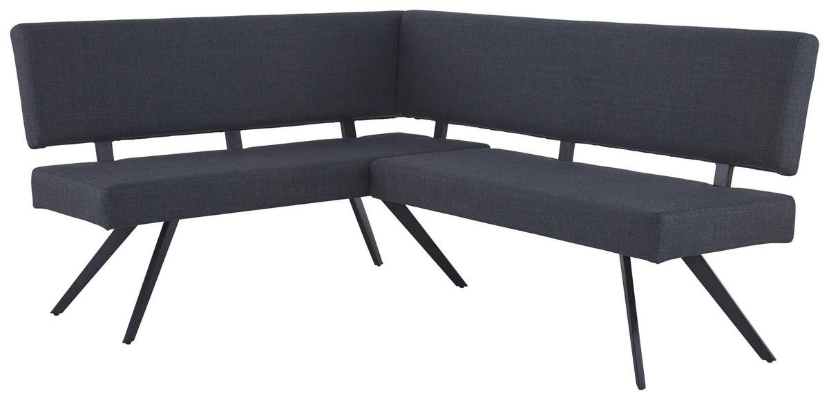 ECKBANK  in Dunkelgrau  - Dunkelgrau/Schwarz, KONVENTIONELL, Textil/Metall (190/150/90/62cm) - MID.YOU