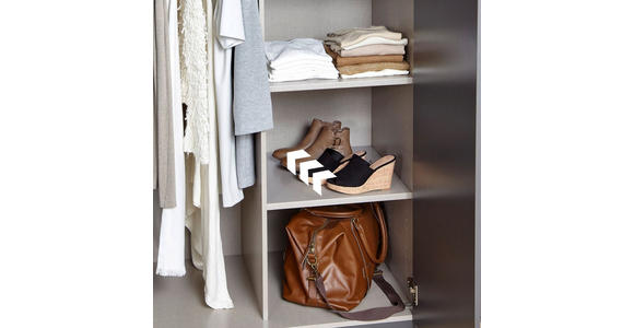 SCHWEBETÜRENSCHRANK  in Graphitfarben  - Graphitfarben, Design, Glas/Holzwerkstoff (226/223/68cm) - Xora