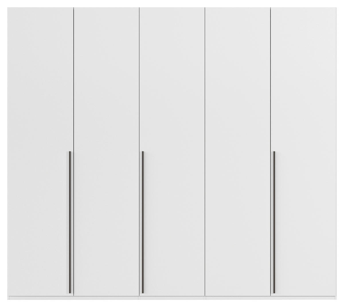 DREHTÜRENSCHRANK Weiss  - Weiss/Graphitfarben, Design, Holzwerkstoff/Metall (251/223/60cm) - home24