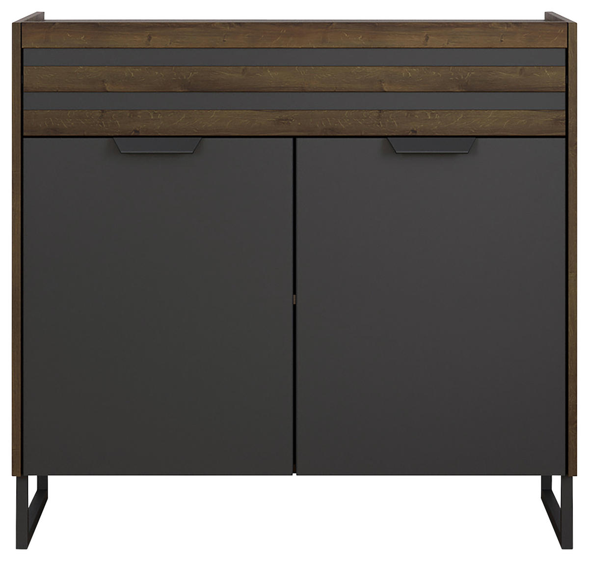KOMMODE  in 96/87/41 cm  - Eiche dunkel/Dunkelgrau, MODERN, Holzwerkstoff/Metall (96/87/41cm) - Rauch Möbel