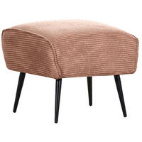 HOCKER in Textil Altrosa  - Schwarz/Altrosa, Design, Textil/Metall (60/49/53cm) - Landscape