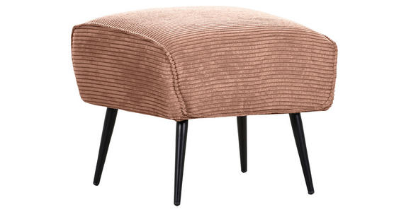 HOCKER Cord Altrosa  - Schwarz/Altrosa, Design, Textil/Metall (60/49/53cm) - Landscape