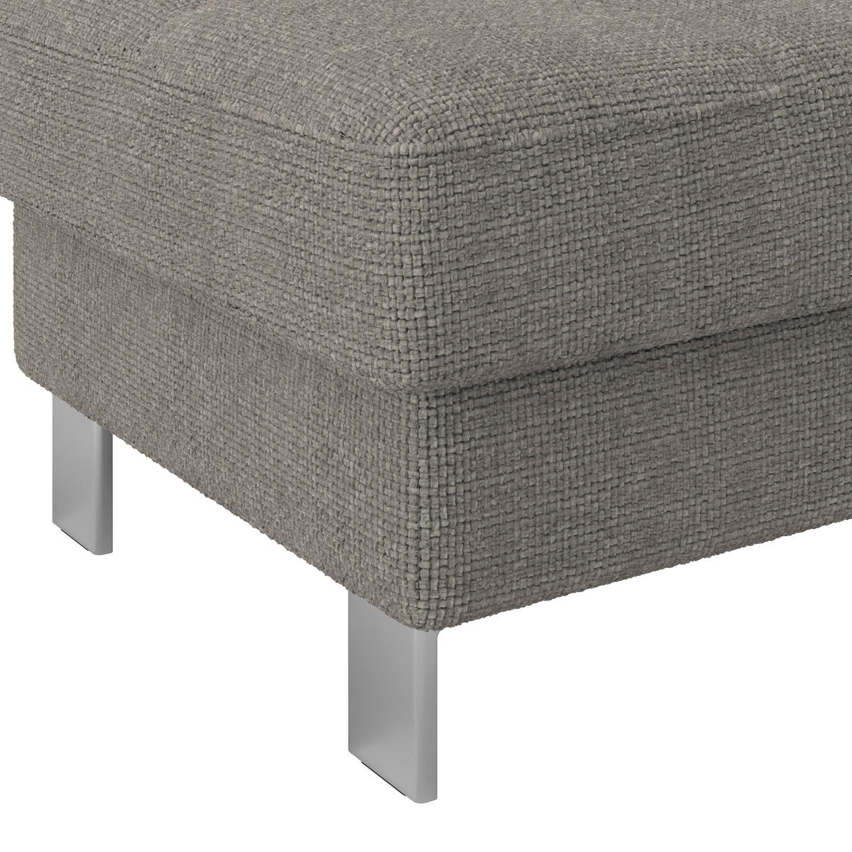 HOCKER in Textil Taupe  - Taupe, Modern, Textil/Metall (90/44/73cm) - MID.YOU