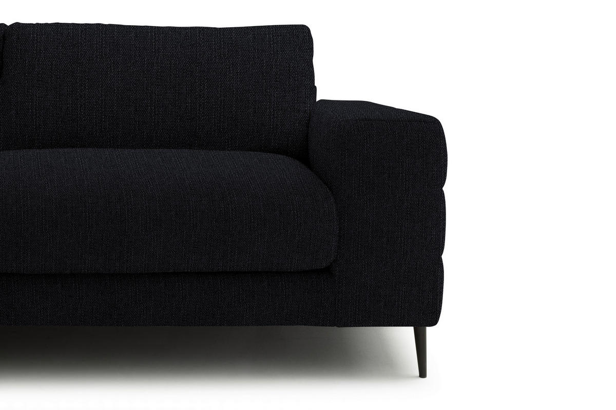 ECKSOFA in Flachgewebe Schwarz  - Schwarz, Design, Textil/Metall (177/253cm) - Dieter Knoll