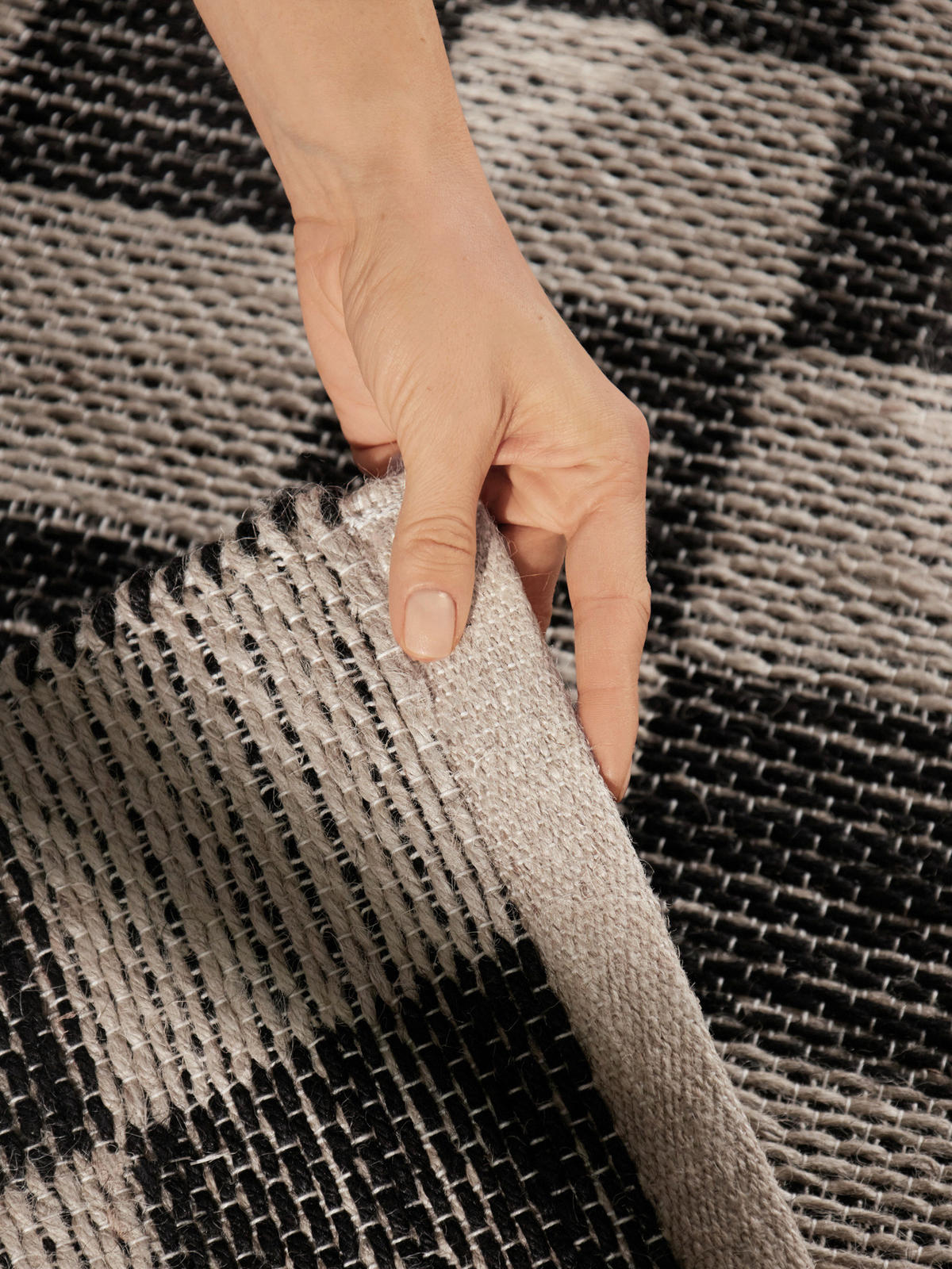 JUTETEPPICH 80/200 cm Handloom 1.0 Creme, Schwarz  - Creme/Schwarz, Basics, Textil (80/200cm) - Hanse Home