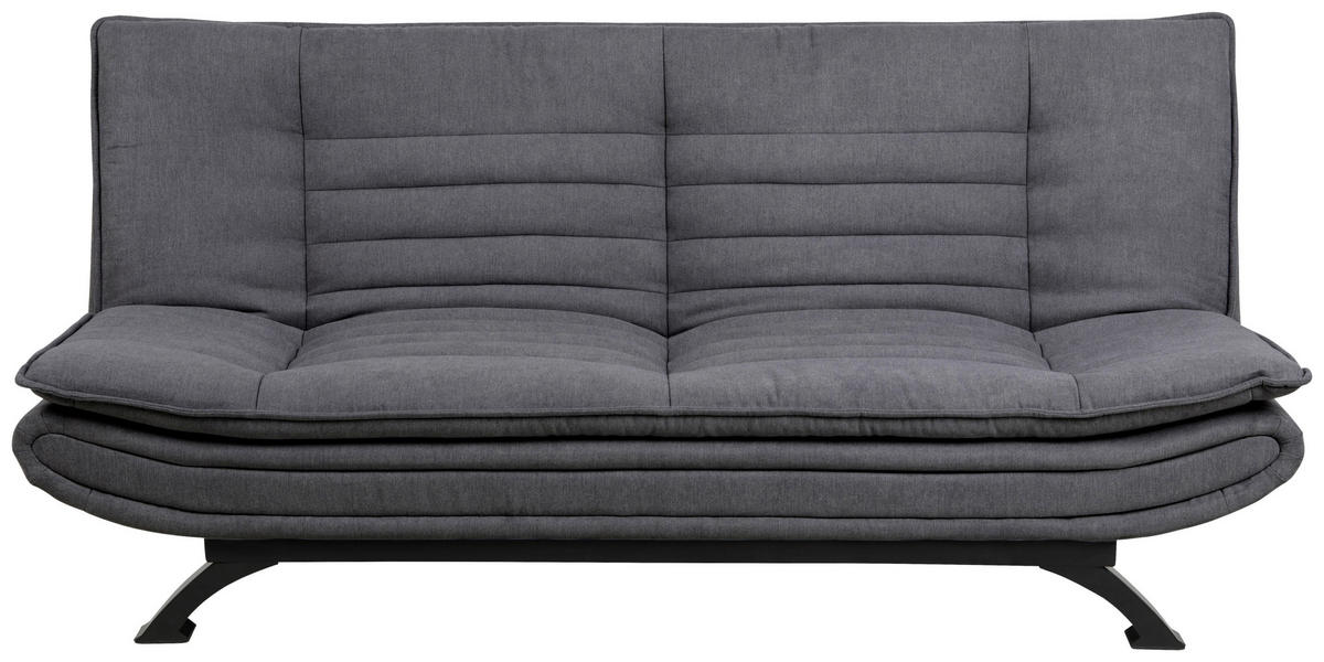SCHLAFSOFA Chenille Dunkelgrau  - Dunkelgrau/Schwarz, Design, Textil/Metall (196/91/98cm) - Carryhome