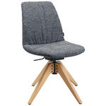 STUHL  in Webstoff Holz, Textil  - Eichefarben/Grau, Design, Holz/Textil (46/82,5-85,25/55cm) - Johann Jakob