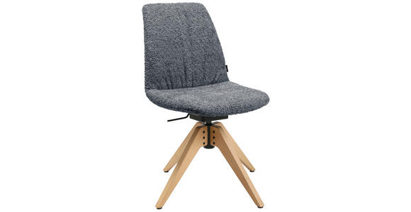 STUHL in Webstoff Holz, Textil - Eichefarben/Grau, Design, Holz/Textil (46/82,5-85,25/55cm) - Johann Jakob