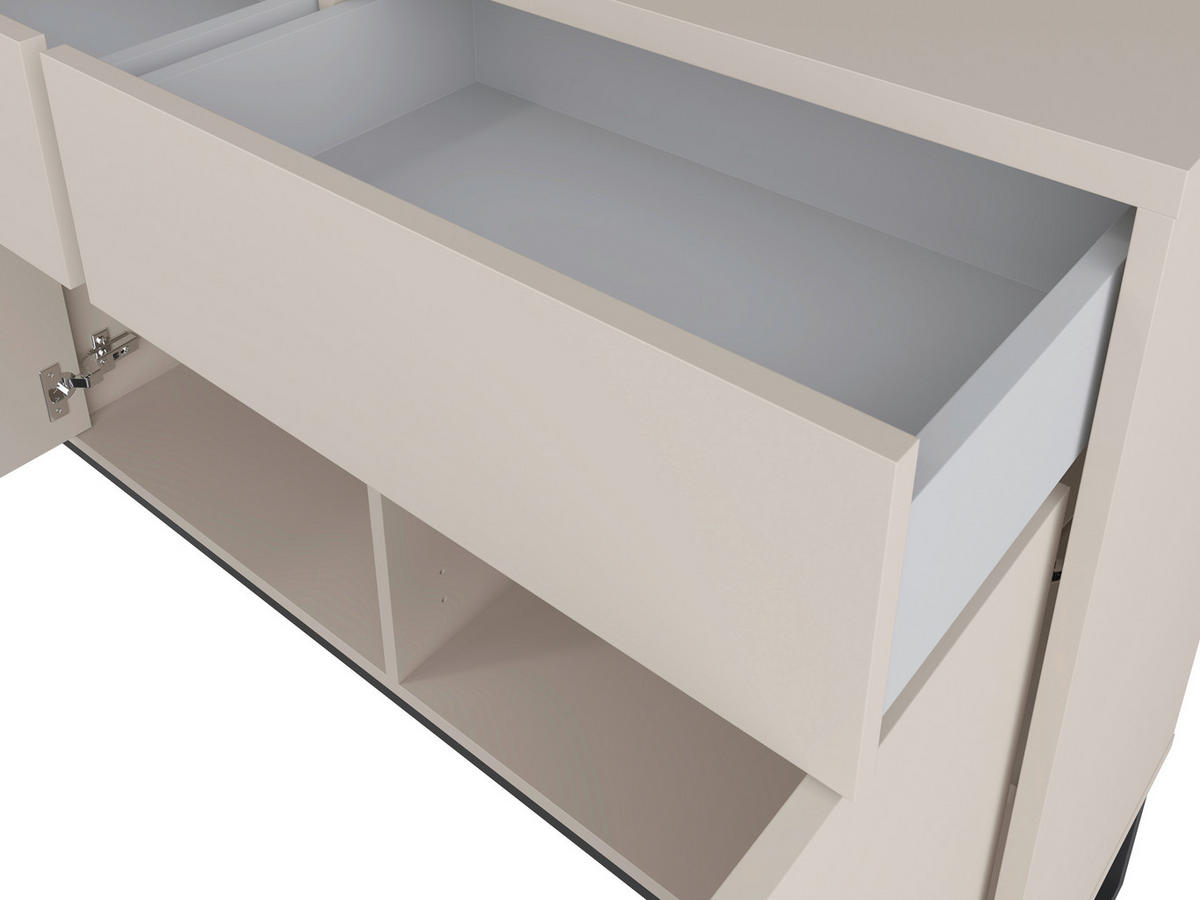SIDEBOARD Alto 208,5/84,1/36,5 cm 2 Schublade(n)  - Kaschmir/Schwarz, Design, Holzwerkstoff/Metall (208,5/84,1/36,5cm) - MID.YOU