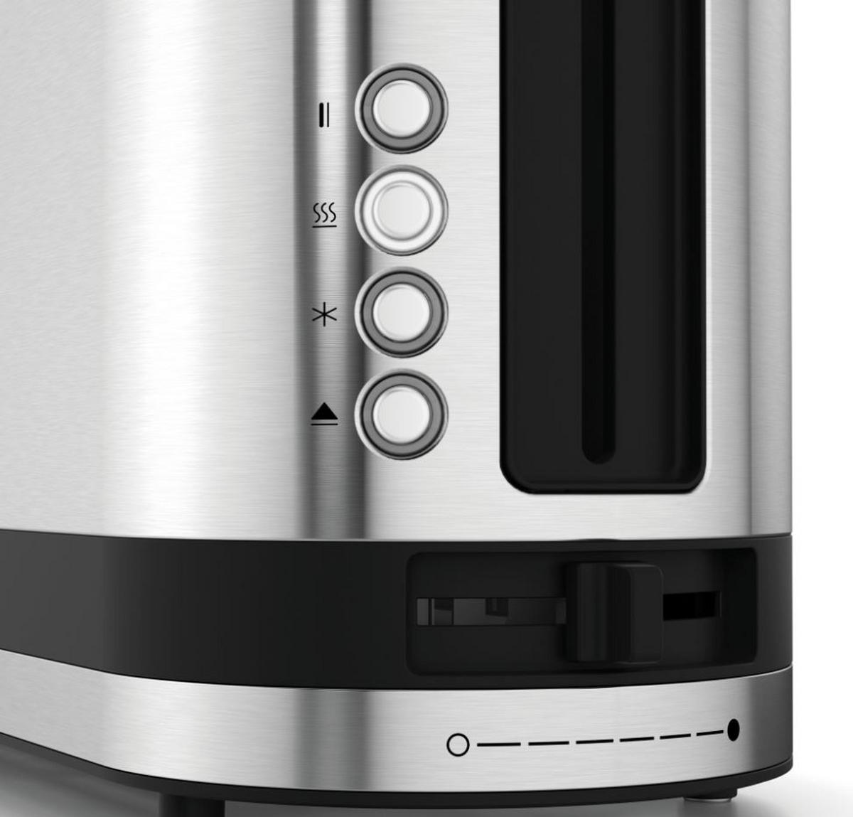 TOASTER Küchenminis Langschlitz  - Edelstahlfarben/Schwarz, Basics, Metall - WMF