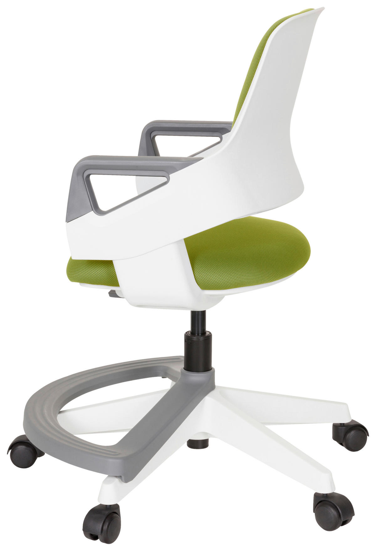 OTOČNÁ ŽIDLE PRO MLÁDEŽ, olivově zelená - šedá/bílá, Moderní, textil/plast (53/80 - 93/60cm) - MID.YOU
