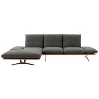 ECKSOFA Flachgewebe Anthrazit  - Anthrazit/Schwarz, Design, Holz/Textil (159/314cm) - Dieter Knoll