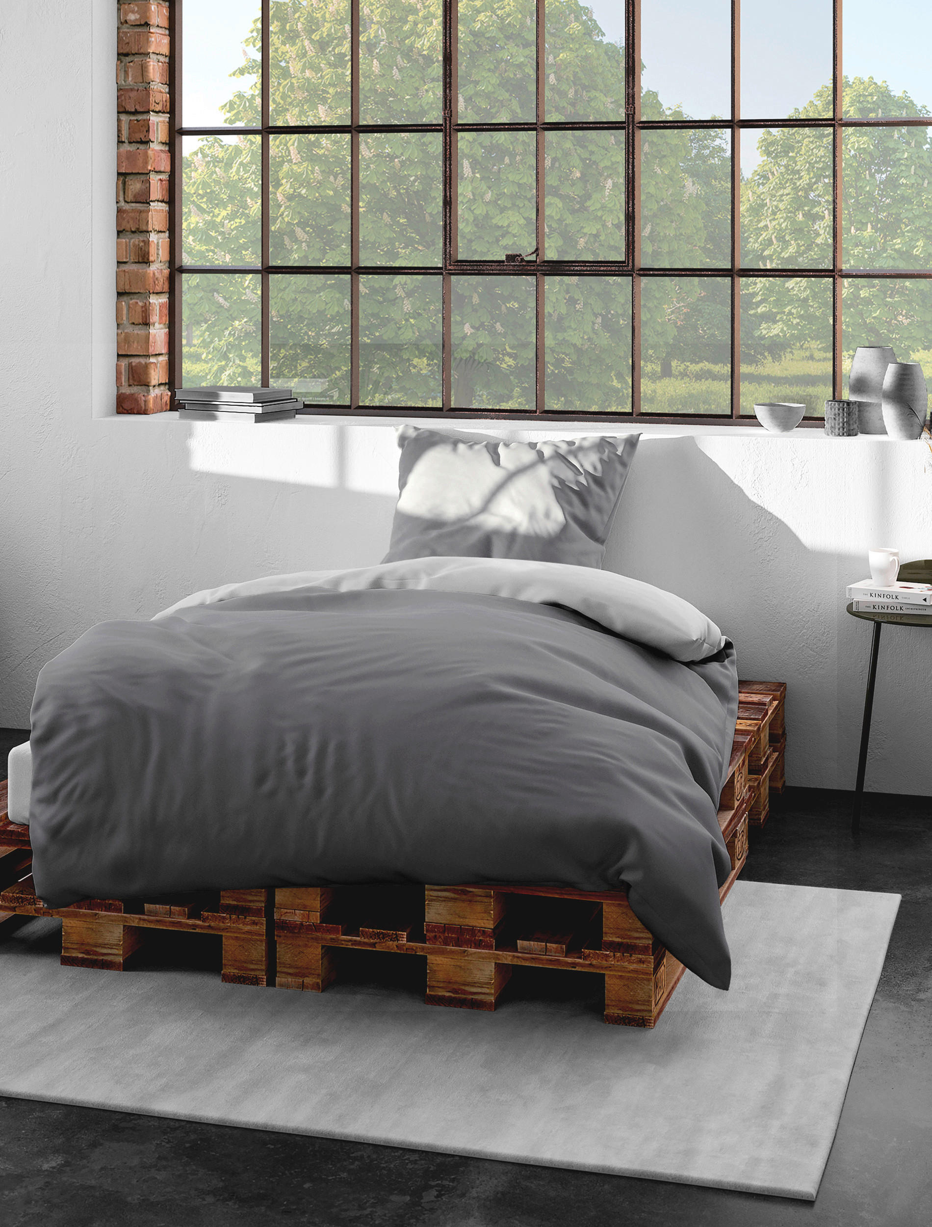 BETTWÄSCHE Renforcé 240/220 cm  - Grau, KONVENTIONELL, Textil (240/220cm) - Bierbaum
